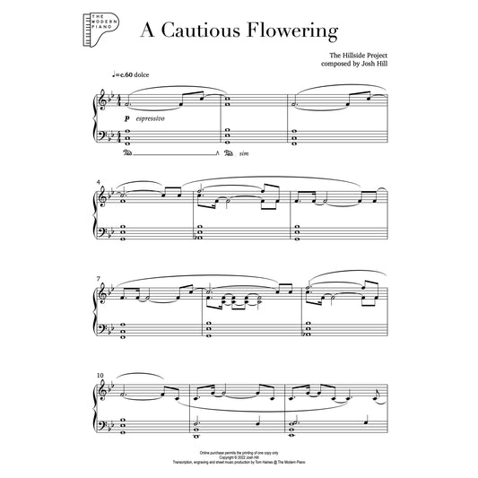A Cautious Flowering - sheet music (digital download)